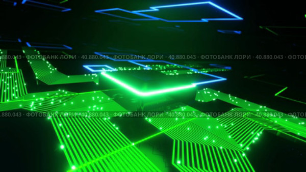 High Tech CPU Processing Data. Signals from the chip are flowing. Technology science background. Integrated communication processor. 3D animation. Computer And Technology Related 4K 3D CG Animation. Стоковое видео, видеограф Ирина Ткачук / Фотобанк Лори