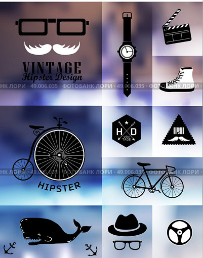 Hipster style info graphic element and icon . Vector illustration .Blur, shadows background. Стоковая иллюстрация, агентство Ingram Publishing / Фотобанк Лори