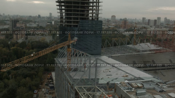Ходынское поле, Москва. Городское строительство (2015 год). Стоковое видео, видеограф Евгений Ковалев / Фотобанк Лори