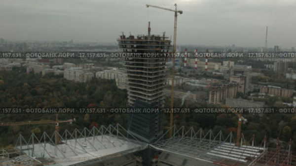 Ходынское поле, Москва. Городское строительство (2015 год). Стоковое видео, видеограф Евгений Ковалев / Фотобанк Лори
