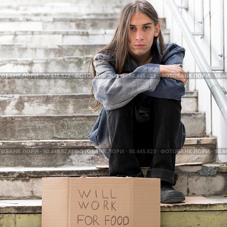 homeless man begging help 5. Стоковое фото, агентство Ingram Publishing / Фотобанк Лори