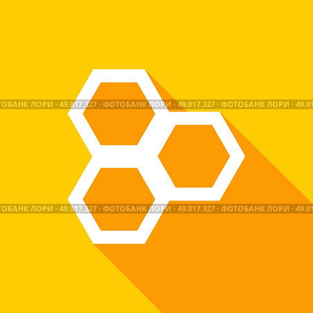 honeycomb Icon with a long shadow. Стоковая иллюстрация, агентство Ingram Publishing / Фотобанк Лори