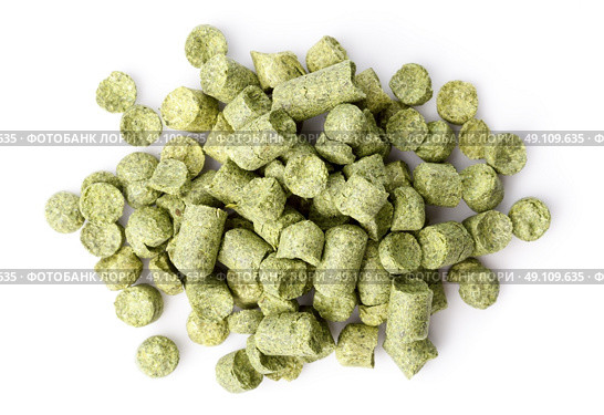 hops pellets isolated on white background . Стоковое фото, агентство Ingram Publishing / Фотобанк Лори