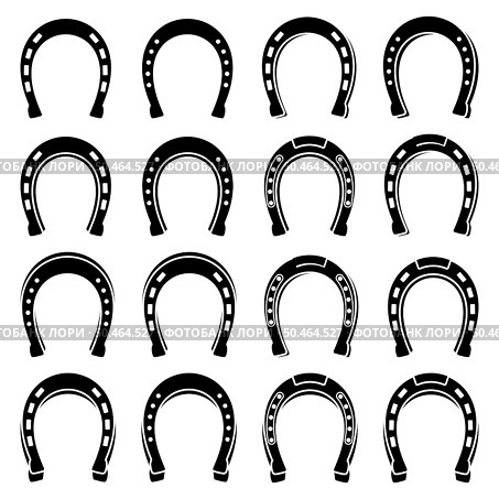 Horseshoe icon set. Symbol of Lucky Irish beer festival St Patrick’s day. Vector Illustration. Стоковая иллюстрация, агентство Ingram Publishing / Фотобанк Лори