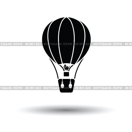 Hot air balloon icon. White background with shadow design. Vector illustration. Стоковая иллюстрация, агентство Ingram Publishing / Фотобанк Лори
