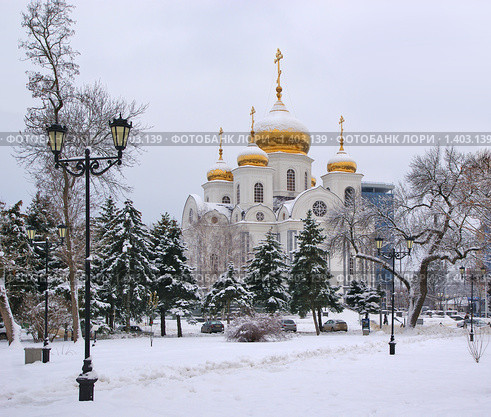 Храм Александра Невского. Краснодар. Стоковое фото, фотограф Андрей Емельяненко / Фотобанк Лори