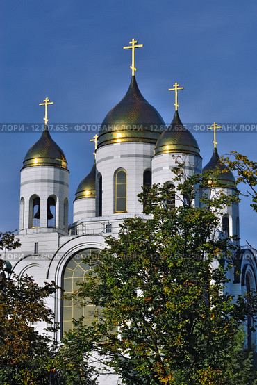 Храм Христа Спасителя. Калининград (до 1946 года Кёнигсберг), Россия (2012 год). Стоковое фото, фотограф Сергей Трофименко / Фотобанк Лори