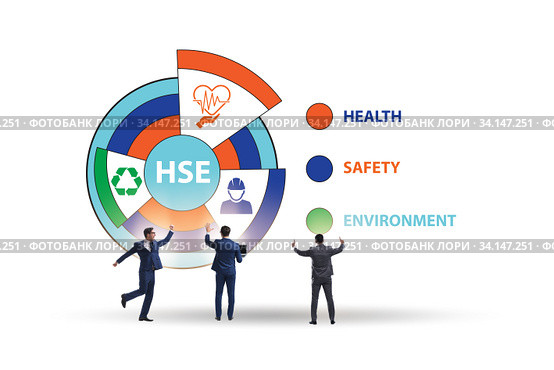 HSE concept for health safety environment with businessman. Стоковое фото, фотограф Elnur / Фотобанк Лори