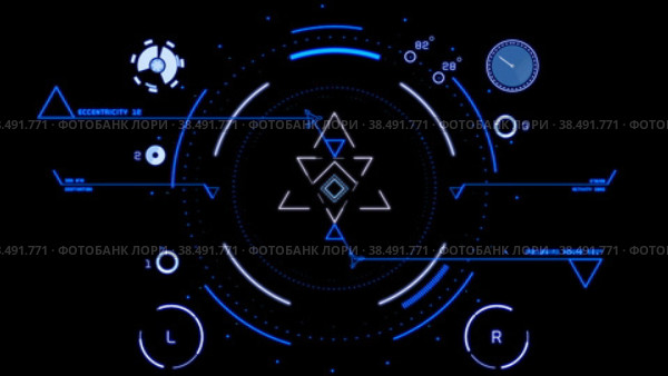 HUD Interface. Digital motion graphics footage for your video without background (transparency). HUD Интерфейс. Футаж с HUD анимацией. Футуристическая графика (прозрачный фон). Стоковая анимация, аниматор Егор Кузенков / Фотобанк Лори
