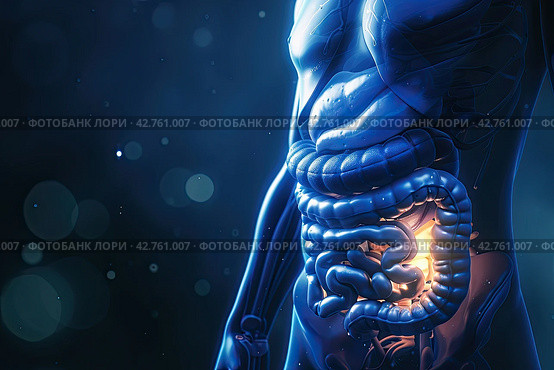 Human Digestive System Anatomy. Стоковое AI-изображение, AI-художник Ярославский Максим / Фотобанк Лори
