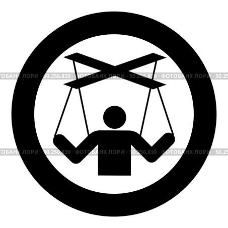 Human manipulation concept Puppet stick man manipulating on string Dependence theme Control people Management executive idea icon in circle round black color vector illustration flat style simple image. Human manipulation concept Puppet stick man manipulating on string Dependence theme Control people Management executive idea icon in circle round black color vector illustration flat style image. Стоковая иллюстрация, агентство Ingram Publishing / Фотобанк Лори