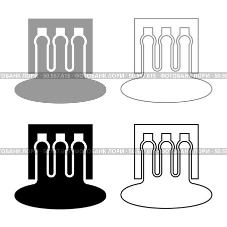 Hydro dam hydroelectric water power station hydropower energy technology plant powerhouse set icon grey black color vector illustration image simple solid fill outline contour line thin flat style. Hydro dam hydroelectric water power station hydropower energy technology plant powerhouse set icon grey black color vector illustration image solid fill outline contour line thin flat style. Стоковая иллюстрация, агентство Ingram Publishing / Фотобанк Лори