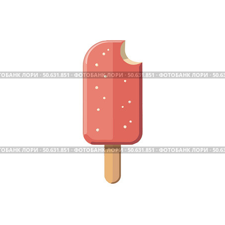 Ice cream popsicle, on white background, sweet, delicious treat, colorful design, pink colors, dessert concept. Стоковое AI-изображение, AI-художник Елена Скрипкина / Фотобанк Лори