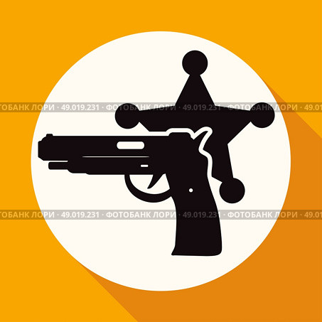 Icon modern police on white circle with a long shadow. Стоковая иллюстрация, агентство Ingram Publishing / Фотобанк Лори