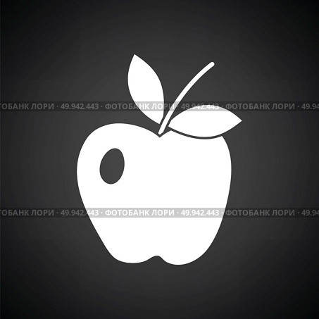 Icon of Apple. Black background with white. Vector illustration. Стоковое фото, агентство Ingram Publishing / Фотобанк Лори