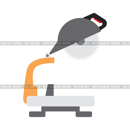 Icon Of Circular End Saw. Flat Color Design. Vector Illustration. Стоковая иллюстрация, агентство Ingram Publishing / Фотобанк Лори