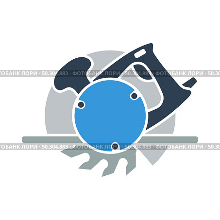 Icon Of Circular Saw. Flat Color Design. Vector Illustration. Стоковая иллюстрация, агентство Ingram Publishing / Фотобанк Лори