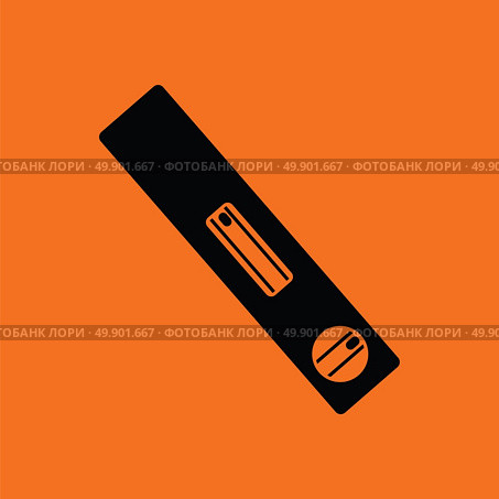 Icon of construction level . Orange background with black. Vector illustration. Стоковая иллюстрация, агентство Ingram Publishing / Фотобанк Лори