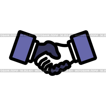 Icon Of Meeting Businessmen. Editable Bold Outline With Color Fill Design. Vector Illustration. Стоковая иллюстрация, агентство Ingram Publishing / Фотобанк Лори