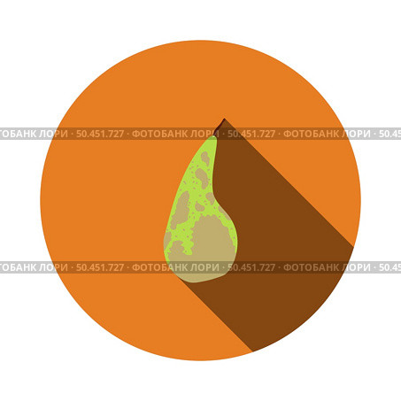 Icon Of Pear In Ui Colors. Flat Circle Stencil Design With Long Shadow. Vector Illustration. Стоковая иллюстрация, агентство Ingram Publishing / Фотобанк Лори
