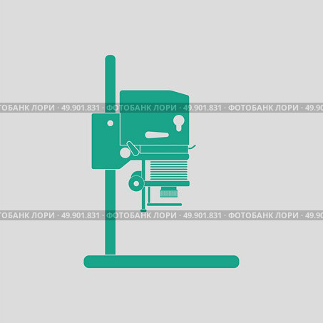 Icon of photo enlarger. Gray background with green. Vector illustration. Стоковая иллюстрация, агентство Ingram Publishing / Фотобанк Лори