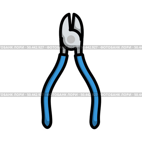 Icon Of Side Cutters. Editable Bold Outline With Color Fill Design. Vector Illustration. Стоковая иллюстрация, агентство Ingram Publishing / Фотобанк Лори