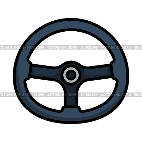 Icon Of Steering Wheel. Editable Bold Outline With Color Fill Design. Vector Illustration. Стоковая иллюстрация, агентство Ingram Publishing / Фотобанк Лори