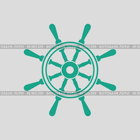 Icon of  steering wheel . Gray background with green. Vector illustration. Стоковая иллюстрация, агентство Ingram Publishing / Фотобанк Лори