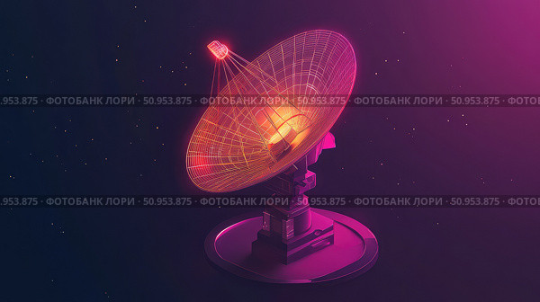 illumination illuminating satellite dish ai generated. Стоковое AI-изображение, AI-художник Vectorwin / Фотобанк Лори