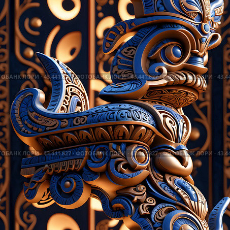 Иллюстрация. Изображение. Бесшовная текстура.Тотемные идолы. Illustration. Image. Seamless texture.Totem idols. Стоковое AI-изображение, AI-художник Гер Олег / Фотобанк Лори