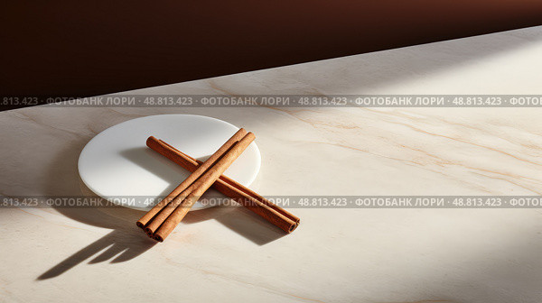 image cinamon stick on table ai generated. Стоковое AI-изображение, AI-художник Vectorwin / Фотобанк Лори