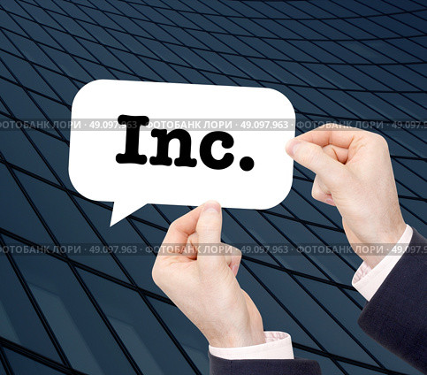 Inc written in a speechbubble. Стоковое фото, агентство Ingram Publishing / Фотобанк Лори
