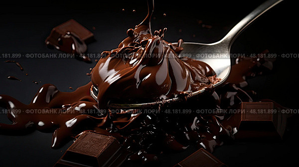 indulgent dark chocolate chunks ai generated. Стоковое AI-изображение, AI-художник Vectorwin / Фотобанк Лори