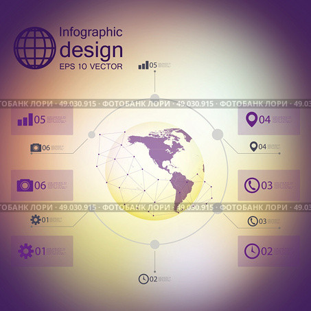 infographic with unfocused background and icons set for business design vector.. infographic with unfocused background and icons set for business design vector. Стоковая иллюстрация, агентство Ingram Publishing / Фотобанк Лори