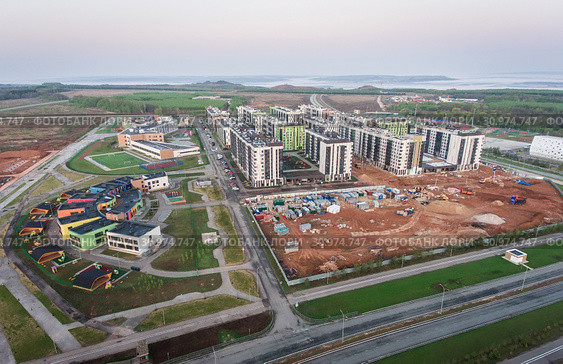 Innopolis city, Tatarstan, Russia. Flight over the city (2019 год). Стоковое фото, фотограф Андрей Пожарский / Фотобанк Лори