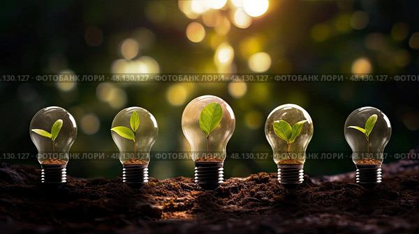 innovation light bulb growth ai generated. Стоковое AI-изображение, AI-художник Vectorwin / Фотобанк Лори