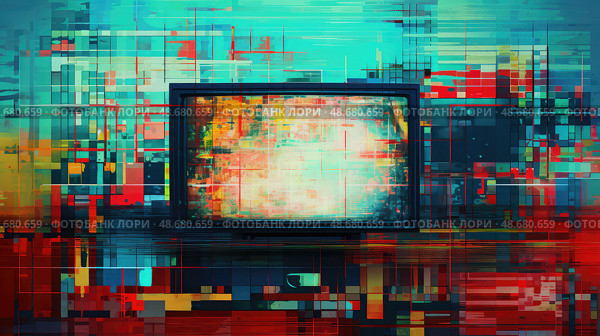 interference glitch video texture ai generated. Стоковое AI-изображение, AI-художник Vectorwin / Фотобанк Лори