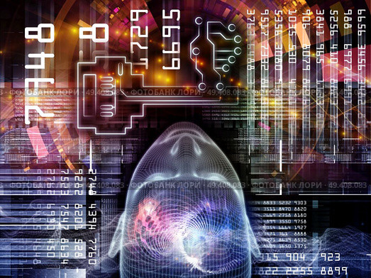 Interplay of human head, key symbol and fractal design elements on the subject of encryption, security, digital communications, science and technology. Стоковое фото, агентство Ingram Publishing / Фотобанк Лори