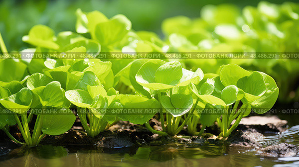 invasive water lettuce ai generated. Стоковое AI-изображение, AI-художник Vectorwin / Фотобанк Лори