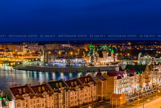 Йошкар-Ола. республика Марий Эл.Собор Панорама города с крыши (2019 год). Редакционное фото, фотограф Литвяк Игорь / Фотобанк Лори
