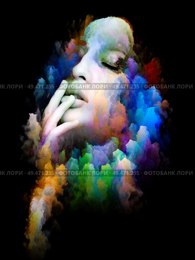 Island in the Void series. Design composed of clumps of digital paint as a metaphor on the subject of art, illustration and design. Стоковое фото, агентство Ingram Publishing / Фотобанк Лори