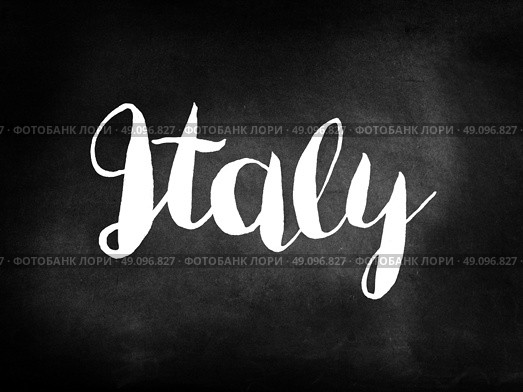 Italy written on a blackboard. Стоковое фото, агентство Ingram Publishing / Фотобанк Лори