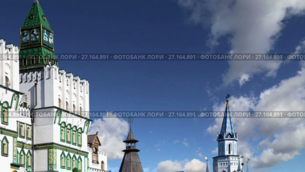 Измайловский кремль (Кремль в Измайлово), Москва, Россия - один из самых ярких и интересных городских достопримечательностей, включая музеи, рестораны, ярмарки и рынки и многие другие достопримечательности (2017 год). Редакционное видео, видеограф Владимир Журавлев / Фотобанк Лори