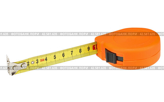 Измерительная рулетка на белом фоне. Tape measure isolated on white background. Стоковое фото, фотограф Татьяна Д / Фотобанк Лори