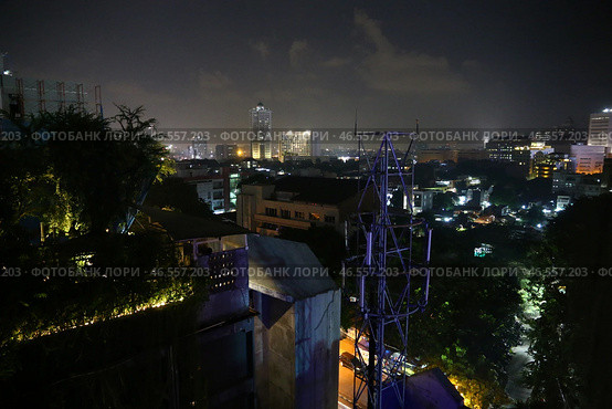 Jakarta / Indonesia - 28 Jul 2016: The view on Jakarta at night, Indonesia. Редакционное фото, фотограф Сергей Стрелков / Фотобанк Лори