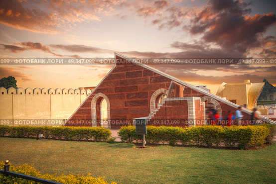 Jantar Mantar - the observatory, built in 1727-1734 gg. Rajput by Maharaja Sawai Jai Singh in which he founded shortly before the city of Jaipur. Стоковое фото, агентство Ingram Publishing / Фотобанк Лори
