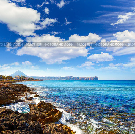 Javea Xabia Cala Blanca beach in Alicante at Mediterranean Spain. Стоковое фото, агентство Ingram Publishing / Фотобанк Лори