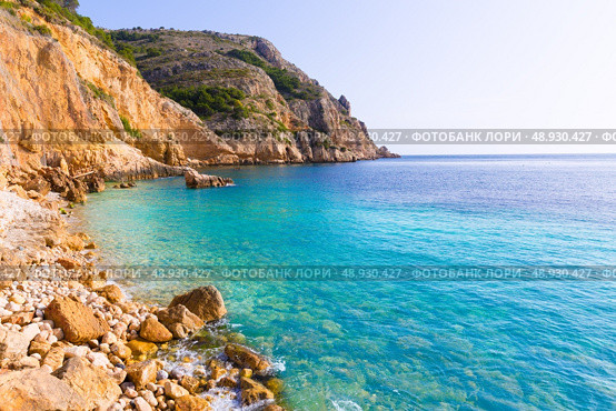 Javea Xabia Playa Tango beach in Alicante Mediterranean Spain. Стоковое фото, агентство Ingram Publishing / Фотобанк Лори