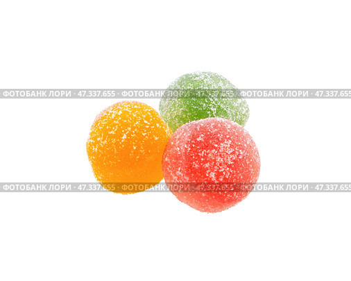 Jelly candy or marmalade candy on white. Мармелад. Мармеладные конфеты. Стоковое фото, фотограф Roman B. / Фотобанк Лори