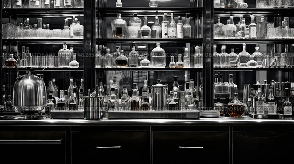 jigger bar equipment ai generated. Стоковое AI-изображение, AI-художник Vectorwin / Фотобанк Лори